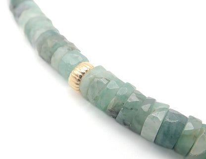 Collier Émeraudes or jaune laminé