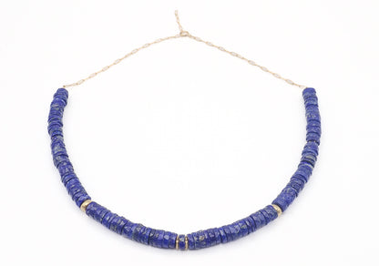 Collier Lapiz Lazuli Or jaune laminé