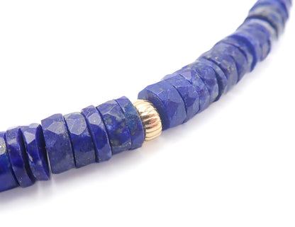 Collier Lapiz Lazuli Or jaune laminé