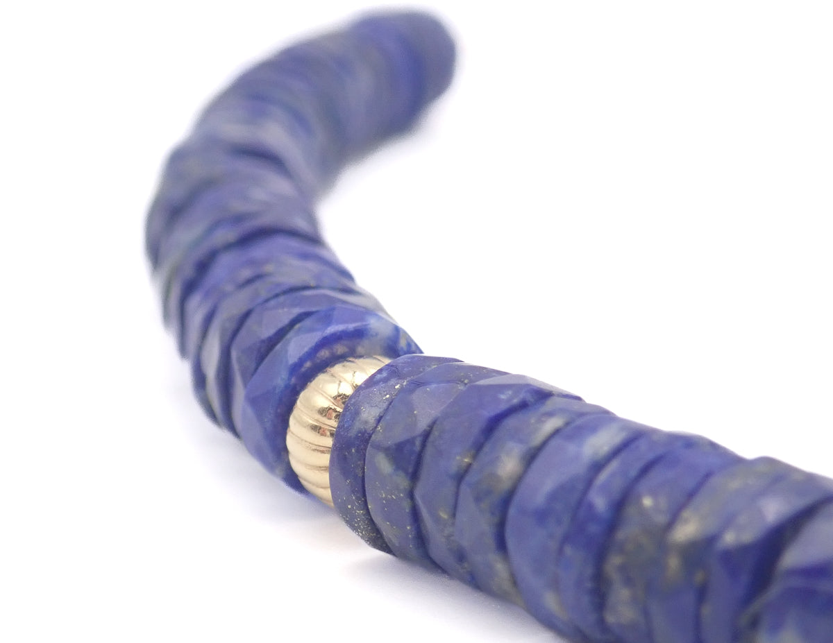 Collier Lapiz Lazuli Or jaune laminé