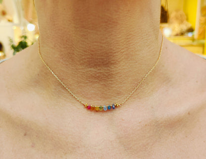Collier 7 Chakras saphirs gouttes