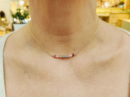 Collier Saphirs / Émeraudes