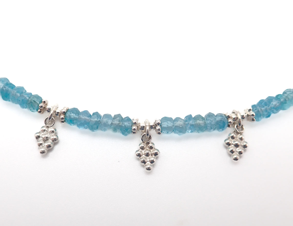 Collier pampilles Apatites Argent