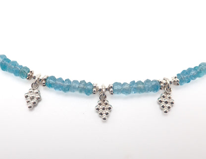 Collier pampilles Apatites Argent