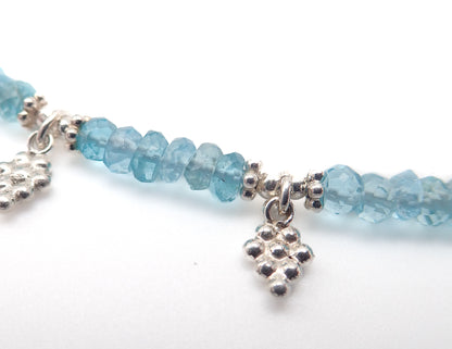 Collier pampilles Apatites Argent