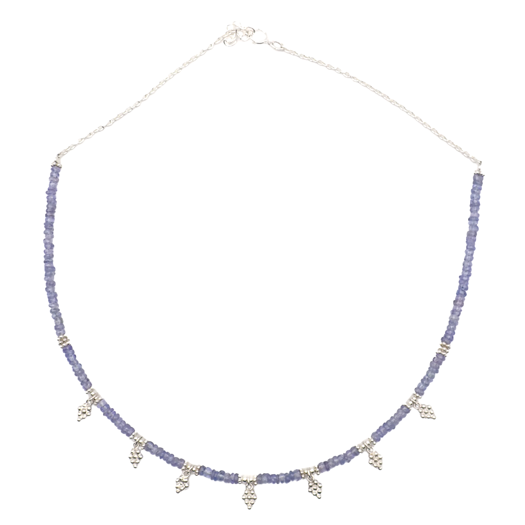 Collier pampilles Tanzanites Argent