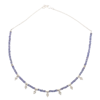 Collier pampilles Tanzanites Argent