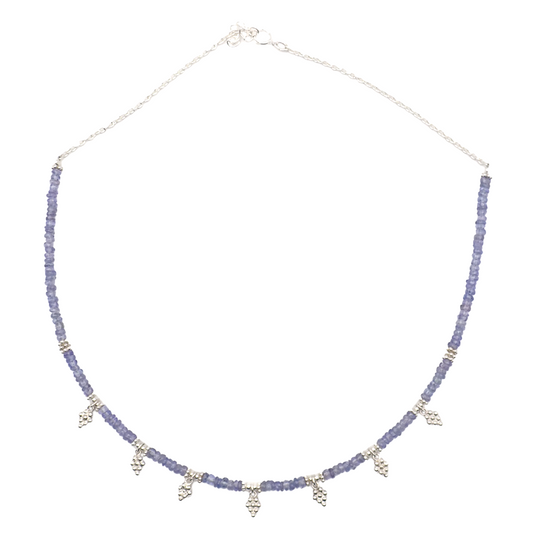 Collier pampilles Tanzanites Argent