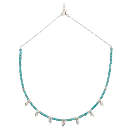 Collier pampilles Turquoises Argent
