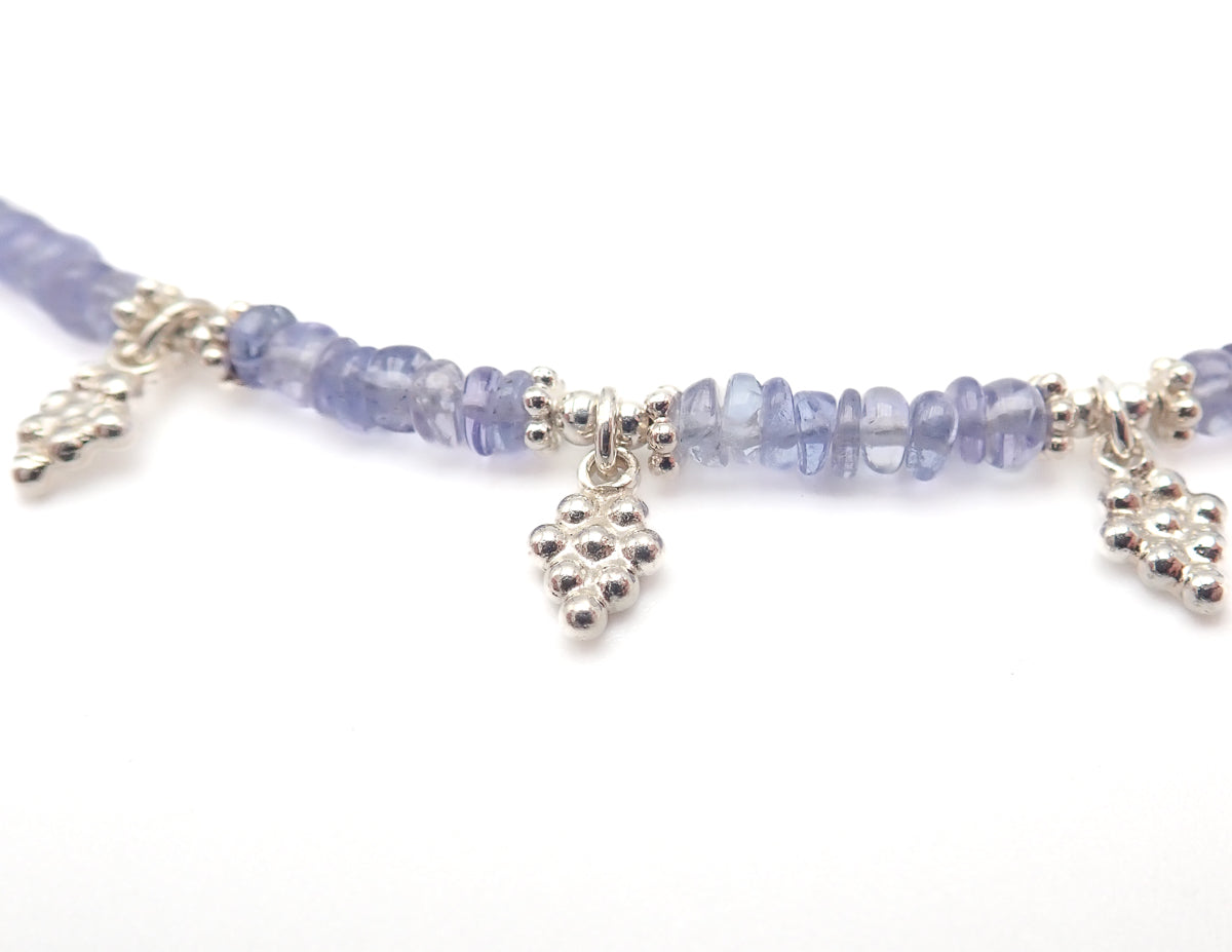 Collier pampilles Tanzanites Argent