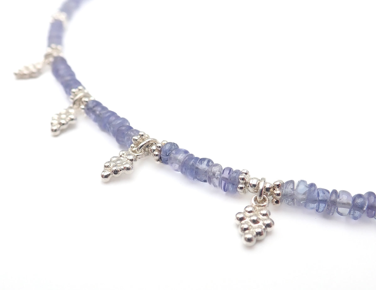 Collier pampilles Tanzanites Argent