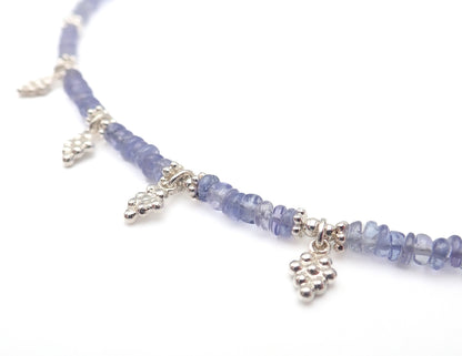 Collier pampilles Tanzanites Argent