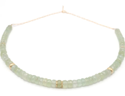 Collier Préhnite or jaune laminé