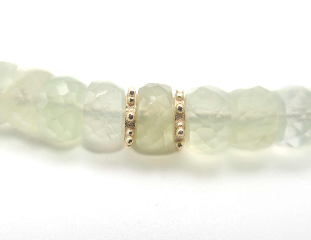 Collier Préhnite or jaune laminé