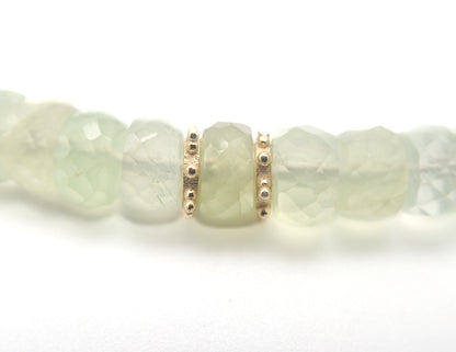 Collier Préhnite or jaune laminé