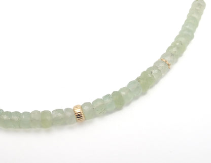 Collier Préhnite or jaune laminé