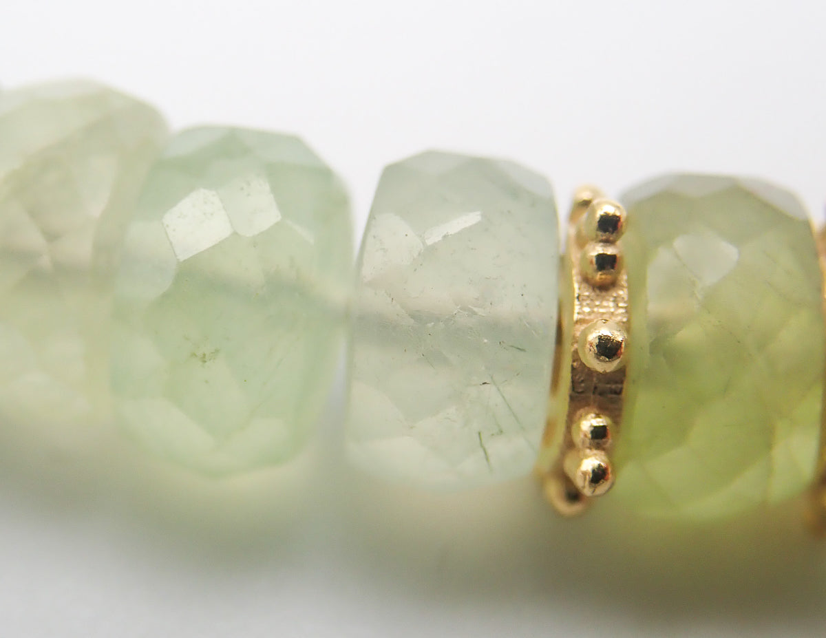 Collier Préhnite or jaune laminé