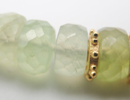 Collier Préhnite or jaune laminé