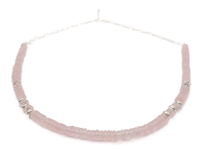 Collier Quartz Roses Argent