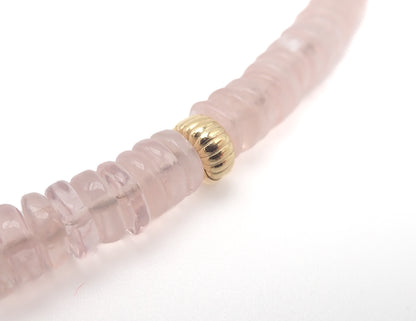 Collier Quartz Roses or jaune laminé