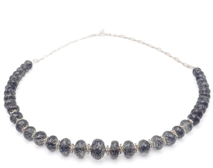 Collier Quartz Tourmaline Argent