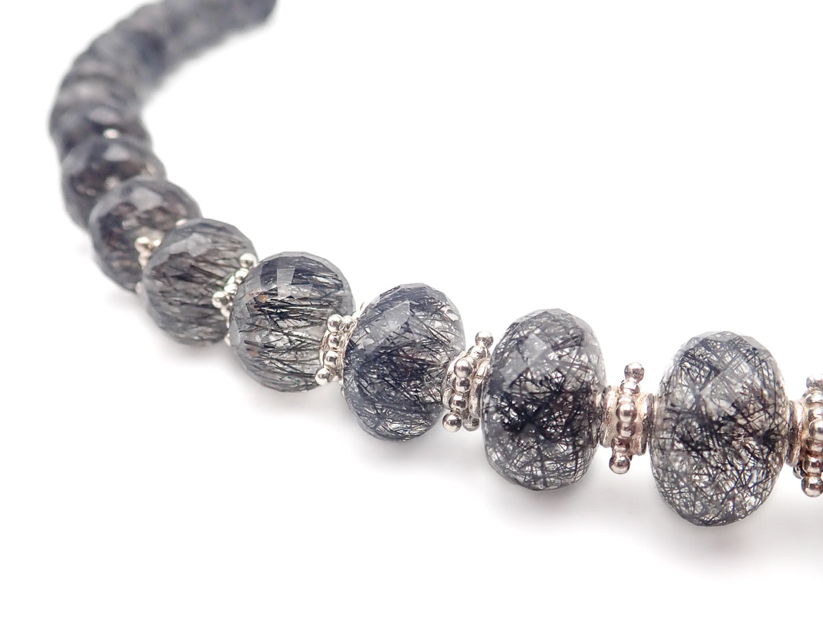 Collier Quartz Tourmaline Argent