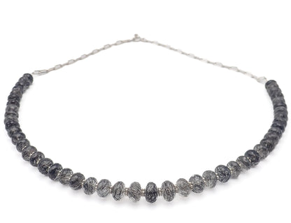 Collier Quartz Tourmaline Argent