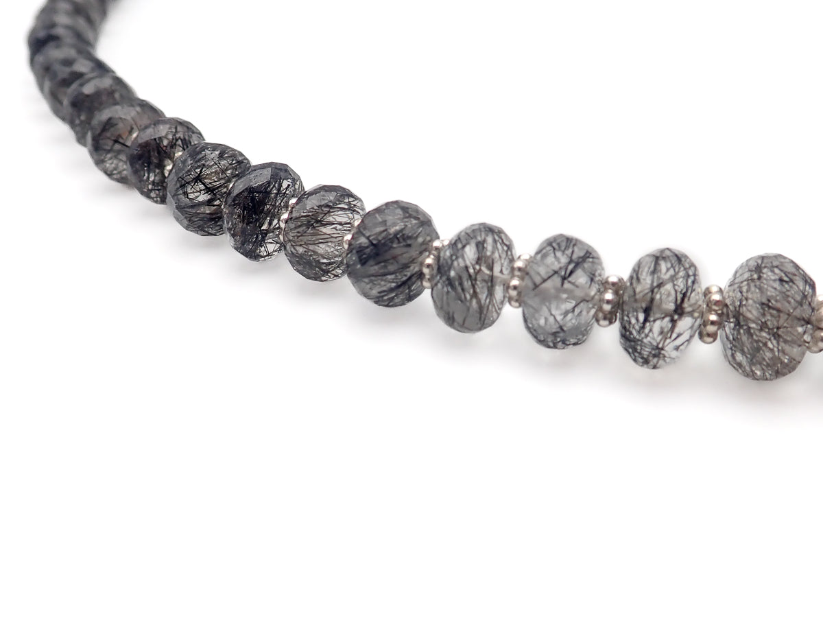 Collier Quartz Tourmaline Argent