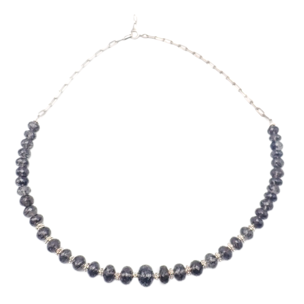 Collier Quartz Tourmaline Argent