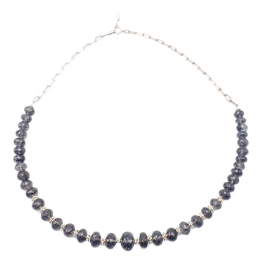 Collier Quartz Tourmaline Argent