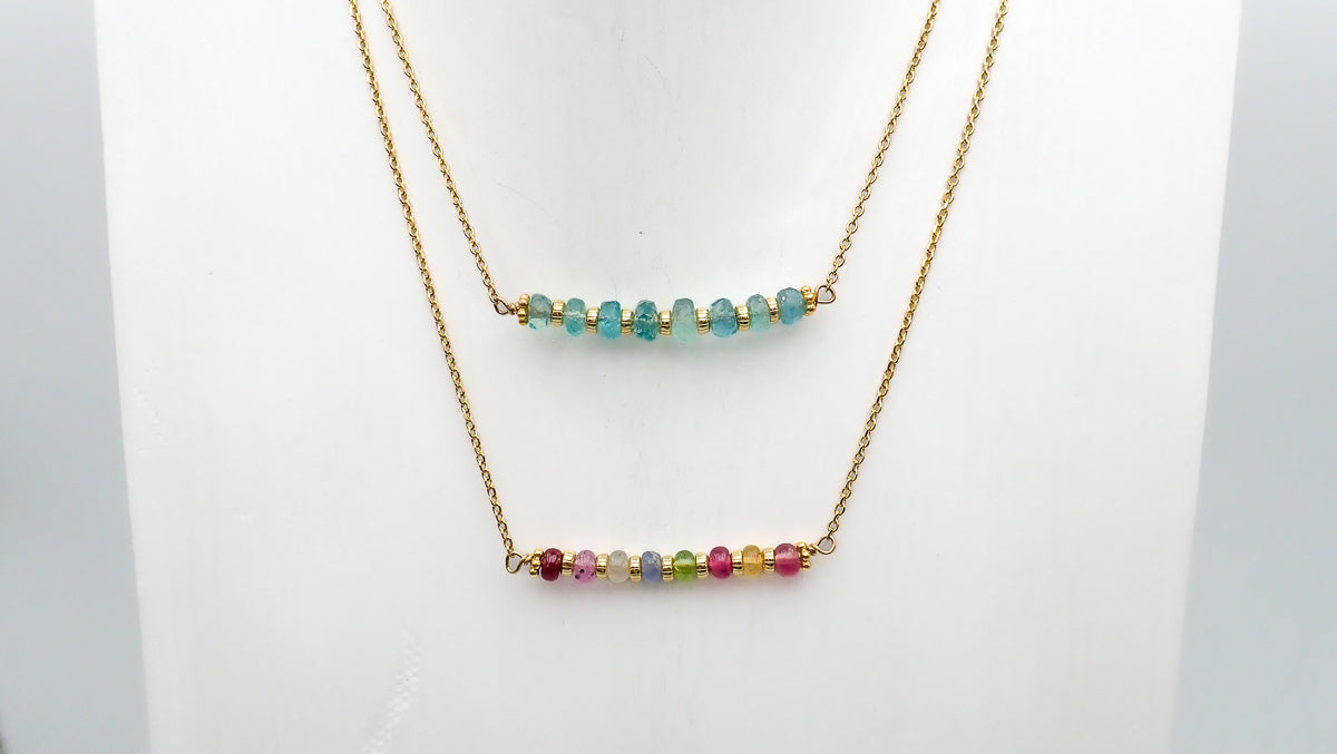 Collier Saphirs / Émeraudes