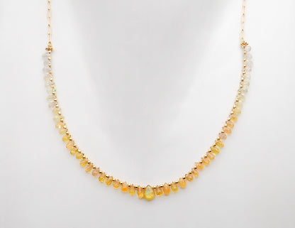 Collier Saphirs Gouttes Dégradé Jaune