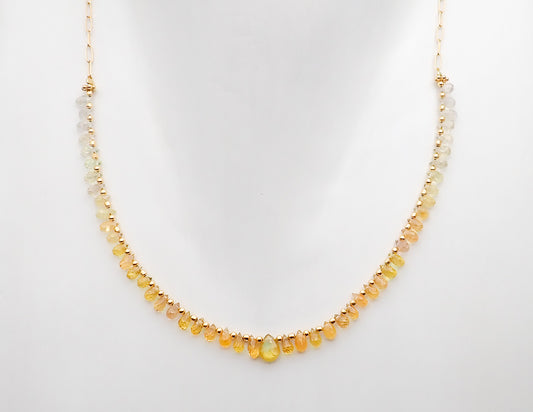 Collier Saphirs Gouttes Dégradé Jaune