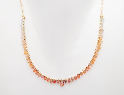 Collier Saphirs Gouttes Dégradé Orange
