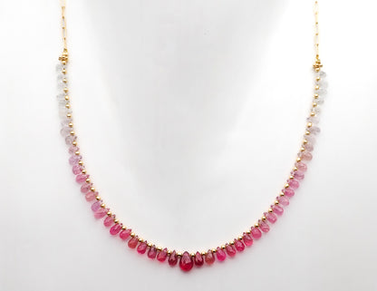 Collier Saphirs Gouttes Dégradé Rose