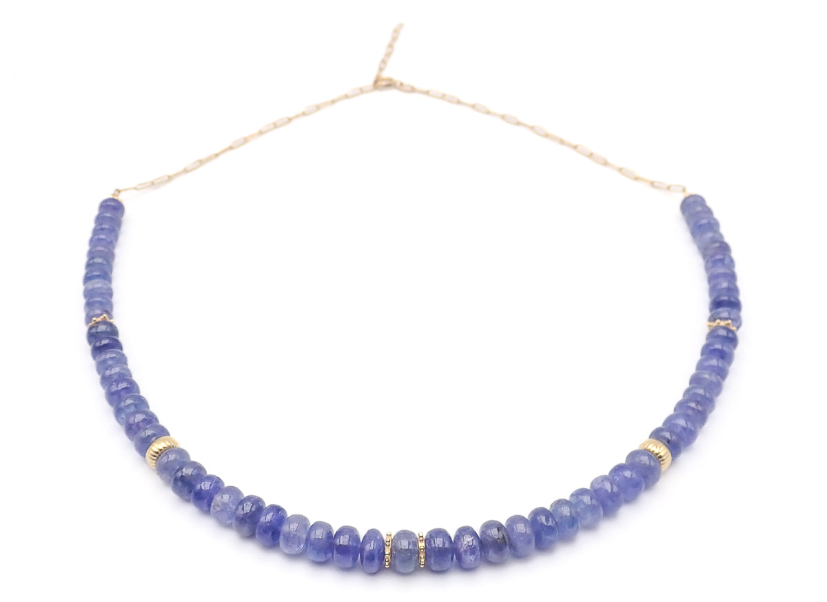 Collier Tanzanites or jaune laminé