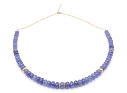 Collier Tanzanites or jaune laminé