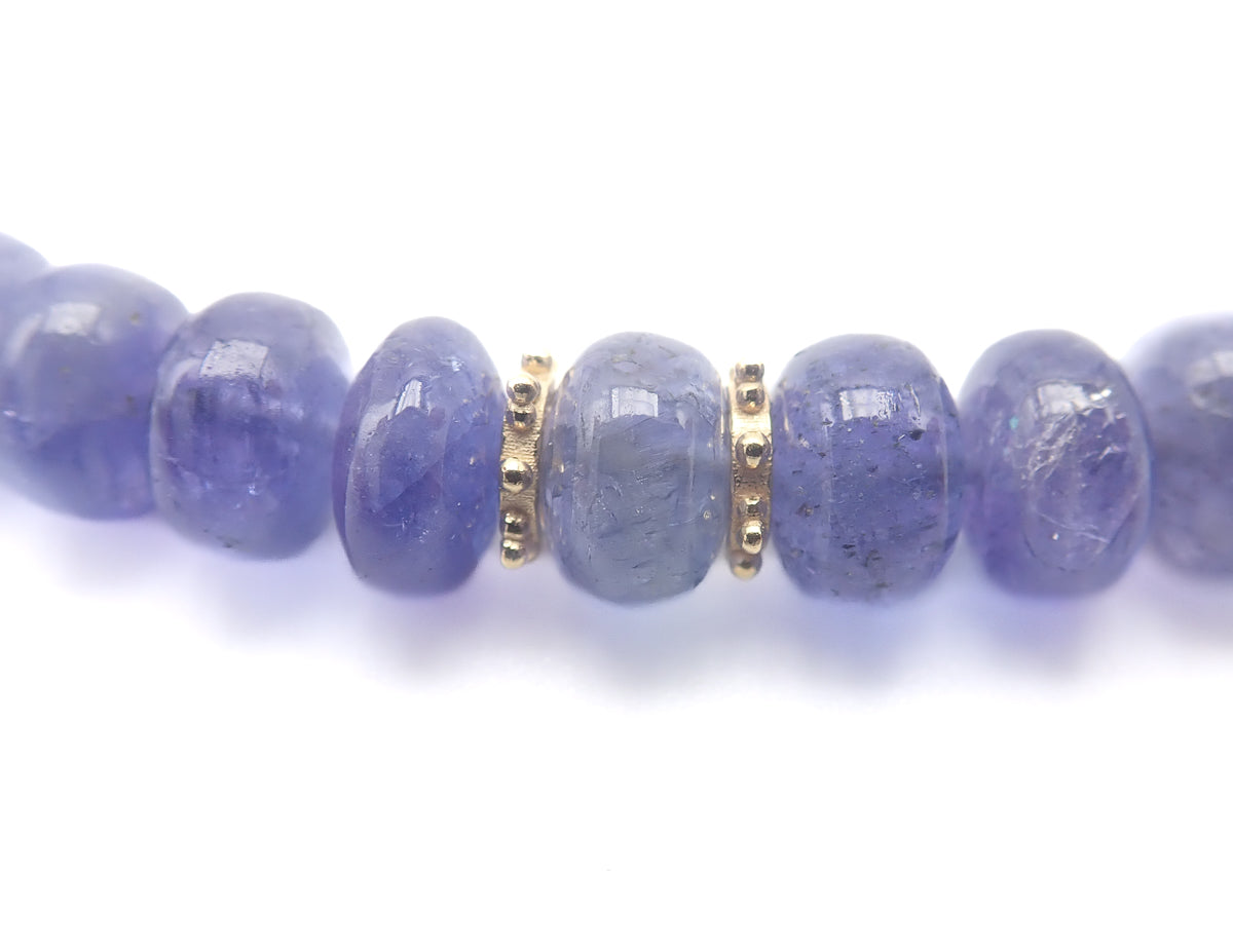 Collier Tanzanites or jaune laminé