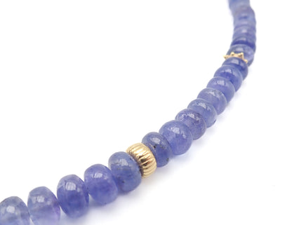 Collier Tanzanites or jaune laminé