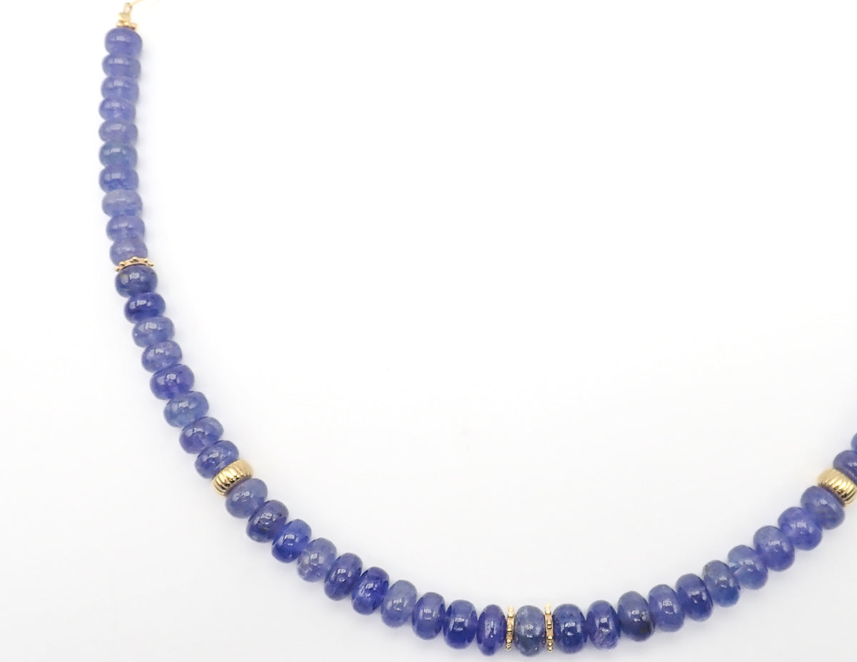 Collier Tanzanites or jaune laminé
