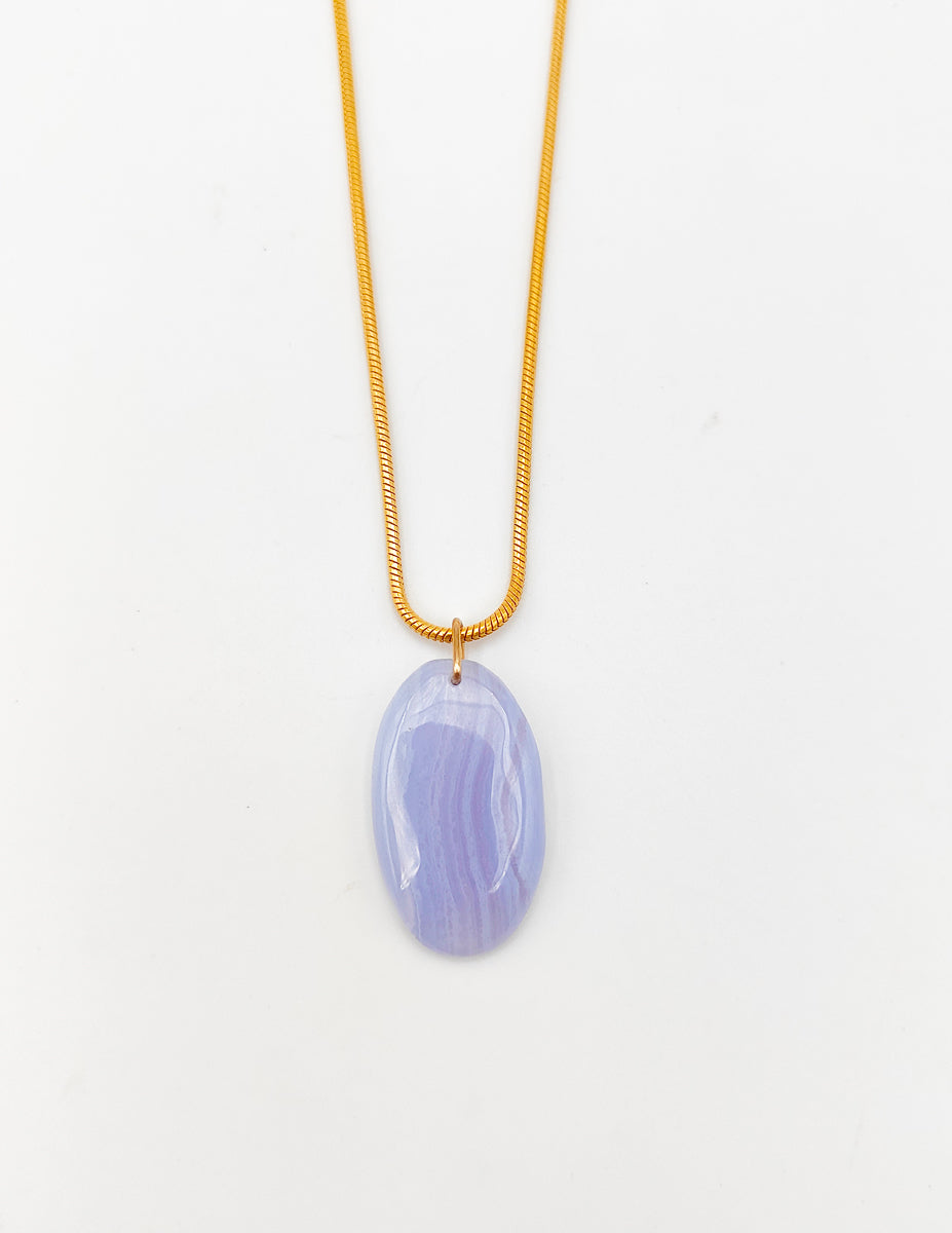 Pendentif Agate Bleue