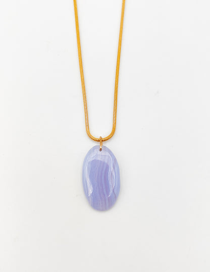 Pendentif Agate Bleue
