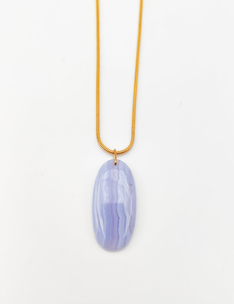 Pendentif Agate Bleue