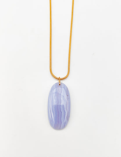 Pendentif Agate Bleue