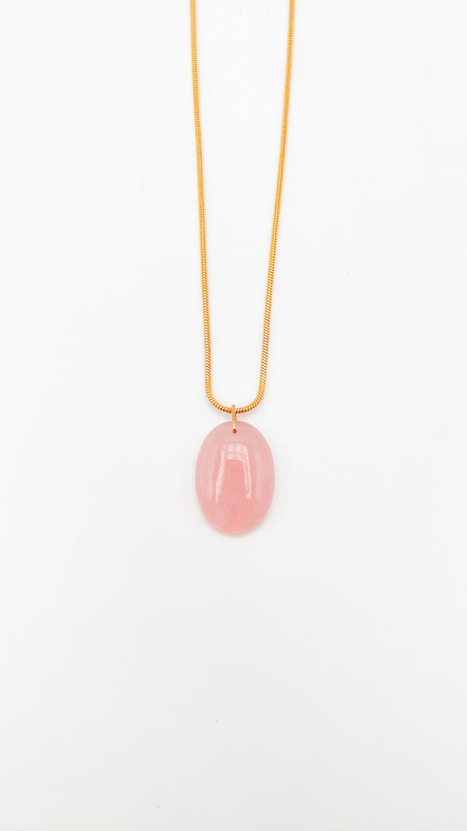Pendentif quartz rose