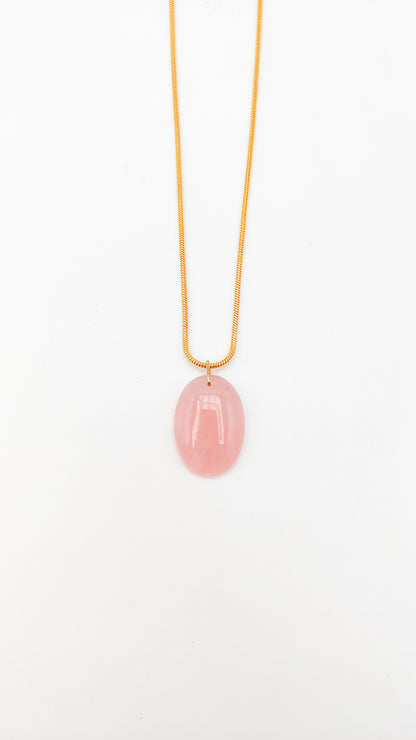 Pendentif quartz rose