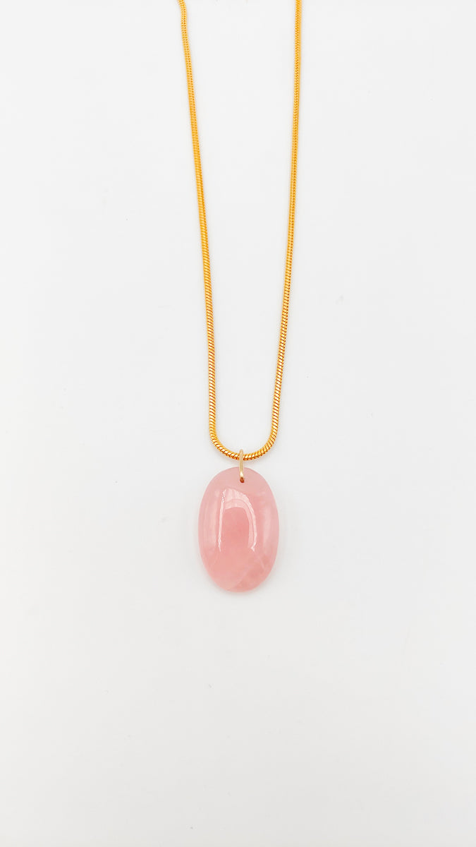 Pendentif quartz rose