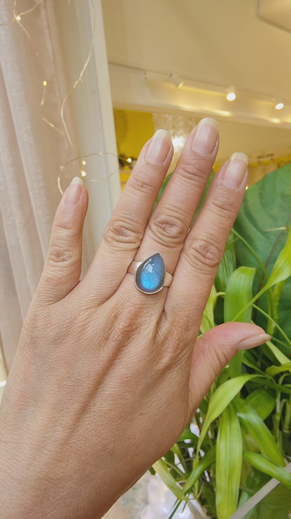 Bague Labradorite goutte large