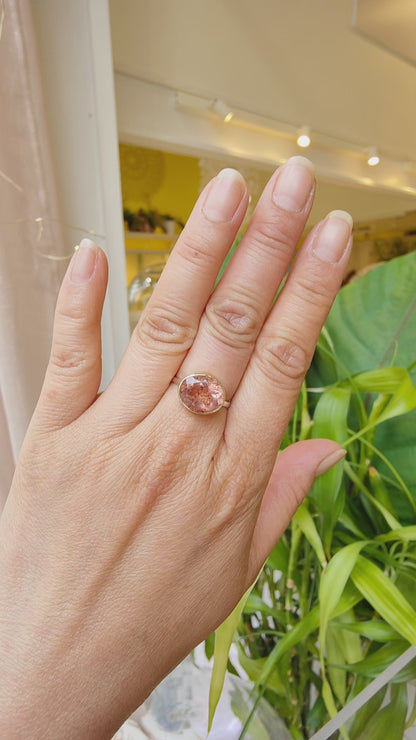 Bague Quartz Fraise facetté - petit