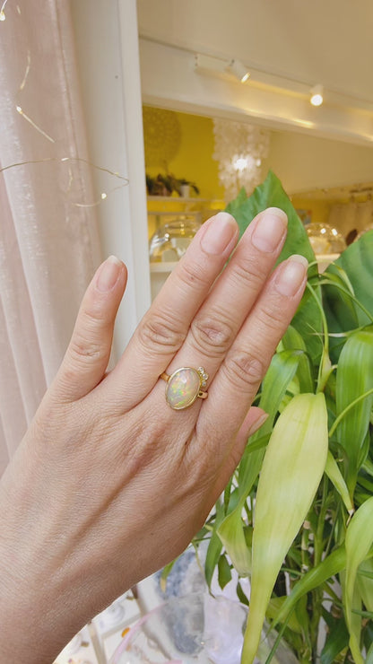 Bague Opale Welo et diamants